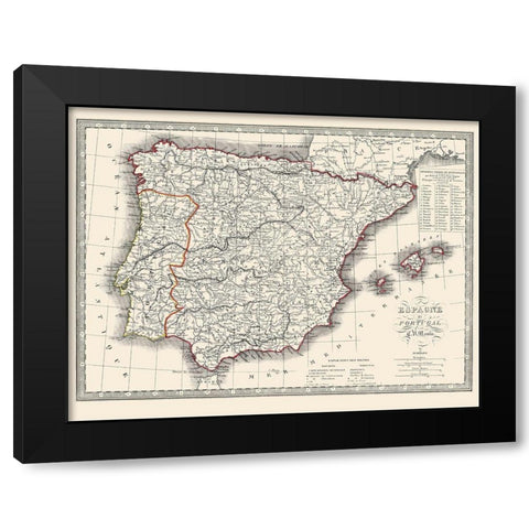 Spain Portugal - Monin 1839 Black Modern Wood Framed Art Print with Double Matting by Monin