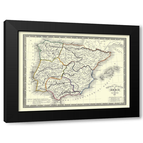 Spain Portugal - Monin 1837 Black Modern Wood Framed Art Print by Monin