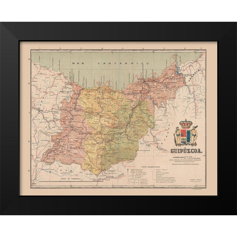 Guipuzcoa Spain Europe - Martin 1911 Black Modern Wood Framed Art Print by Martin