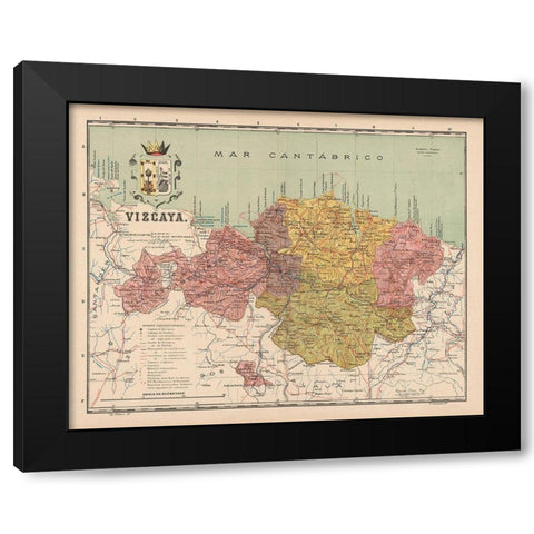 Vizcaya Spain Europe - Martin 1901 Black Modern Wood Framed Art Print by Martin