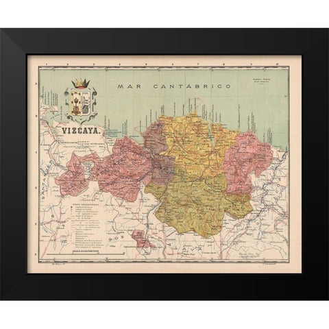 Vizcaya Spain Europe - Martin 1901 Black Modern Wood Framed Art Print by Martin