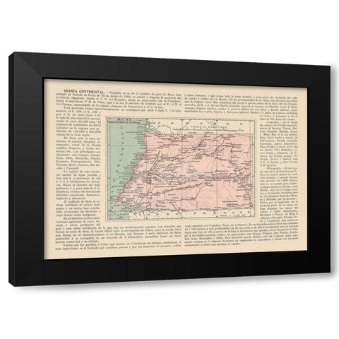 Rio Muni Guinea Africa - Martin 1911 Black Modern Wood Framed Art Print with Double Matting by Martin