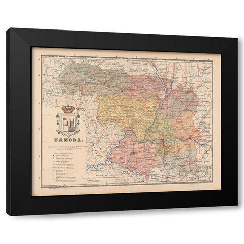 Zamora Spain Europe - Martin 1911 Black Modern Wood Framed Art Print by Martin