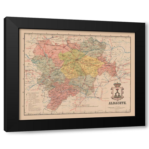 Albacete Spain Europe - Martin 1911 Black Modern Wood Framed Art Print by Martin