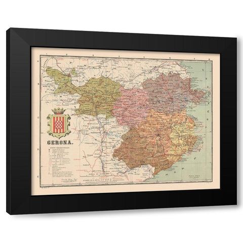 Girona Spain Europe - Martin 1900 Black Modern Wood Framed Art Print by Martin