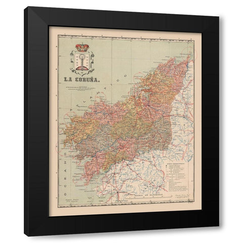 A Coruna Spain Europe - Martin 1911 Black Modern Wood Framed Art Print by Martin