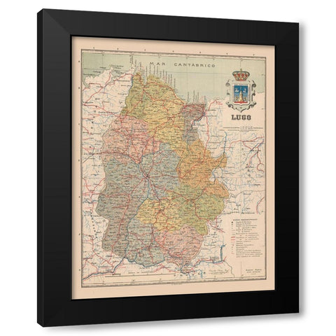 Lugo Spain Europe - Martin 1911 Black Modern Wood Framed Art Print with Double Matting by Martin