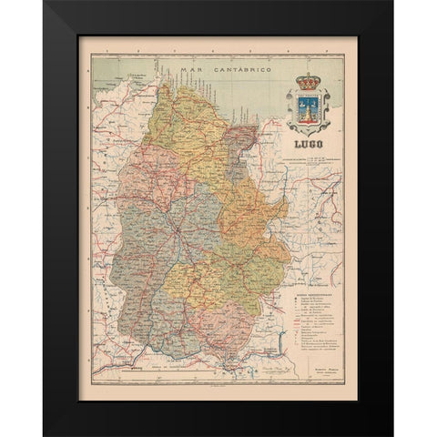 Lugo Spain Europe - Martin 1911 Black Modern Wood Framed Art Print by Martin