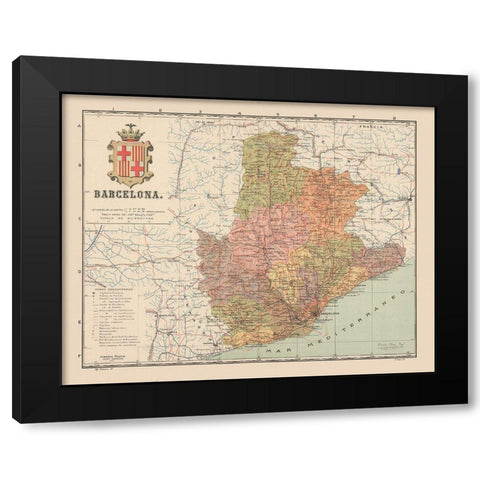 Barcelona Spain Europe - Martin 1911 Black Modern Wood Framed Art Print with Double Matting by Martin