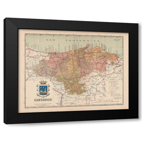 Santander Spain Europe - Martin 1911 Black Modern Wood Framed Art Print by Martin