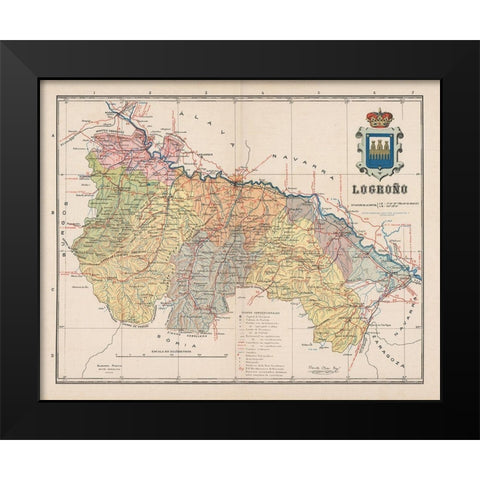 Logrono Spain Europe - Martin 1911 Black Modern Wood Framed Art Print by Martin