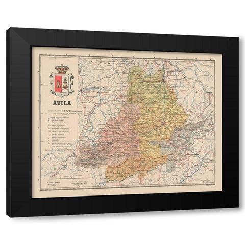 Avila Spain Europe - Martin 1911 Black Modern Wood Framed Art Print with Double Matting by Martin