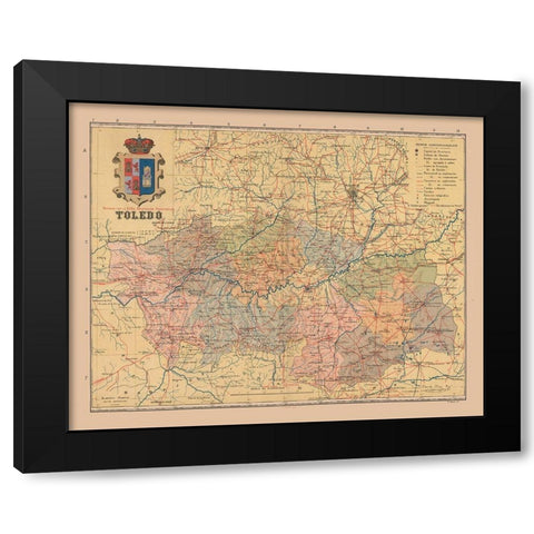 Toledo Spain Europe - Martin 1911 Black Modern Wood Framed Art Print by Martin