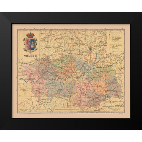 Toledo Spain Europe - Martin 1911 Black Modern Wood Framed Art Print by Martin