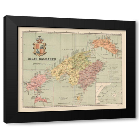 Balearic Islands Spain Europe - Martin 1911 Black Modern Wood Framed Art Print by Martin