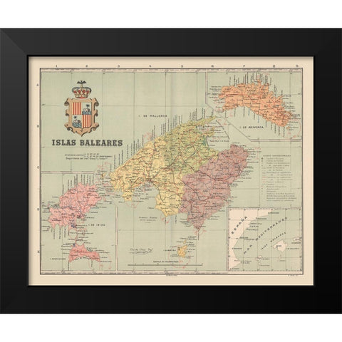 Balearic Islands Spain Europe - Martin 1911 Black Modern Wood Framed Art Print by Martin