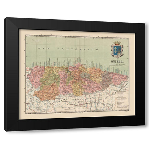 Oviedo Spain Europe - Martin 1911 Black Modern Wood Framed Art Print by Martin