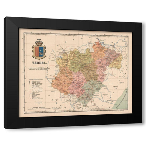 Teruel Spain Europe - Martin 1911 Black Modern Wood Framed Art Print by Martin