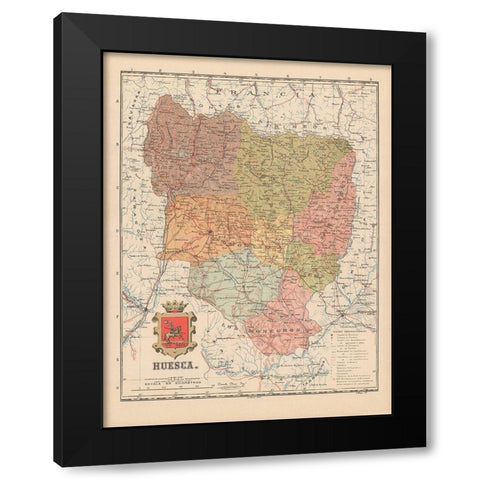 Huesca Spain Europe - Martin 1911 Black Modern Wood Framed Art Print by Martin