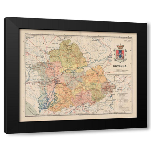 Seville Spain Europe - Martin 1911 Black Modern Wood Framed Art Print with Double Matting by Martin