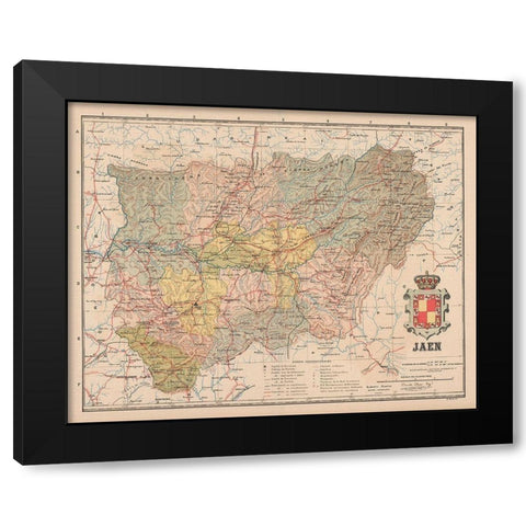 Jaen Spain Europe - Martin 1911 Black Modern Wood Framed Art Print with Double Matting by Martin