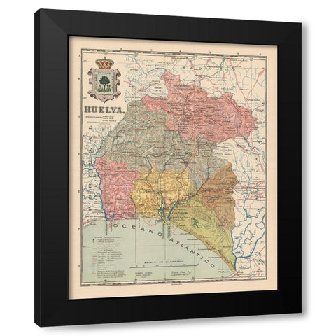 Huelva Spain Europe - Martin 1911 Black Modern Wood Framed Art Print with Double Matting by Martin