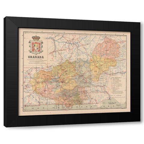 Granada Spain Europe - Martin 1911 Black Modern Wood Framed Art Print by Martin