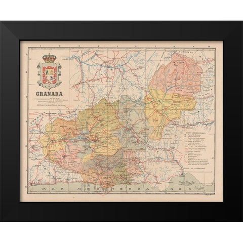 Granada Spain Europe - Martin 1911 Black Modern Wood Framed Art Print by Martin