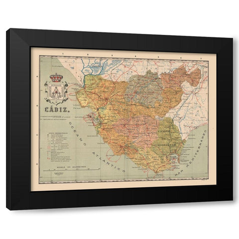 Cadiz Spain Europe - Martin 1911 Black Modern Wood Framed Art Print by Martin