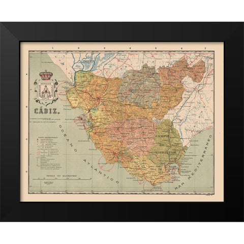 Cadiz Spain Europe - Martin 1911 Black Modern Wood Framed Art Print by Martin