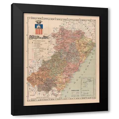 Castellon de la Plana Spain Europe - Martin 1911 Black Modern Wood Framed Art Print with Double Matting by Martin