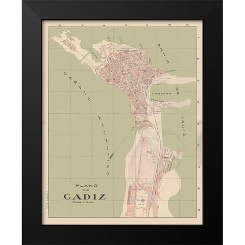 Cadiz Spain Europe - Martin 1920 Black Modern Wood Framed Art Print by Martin