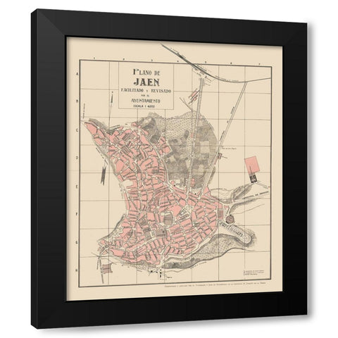 Jaen Spain Europe - Martin 1911 Black Modern Wood Framed Art Print with Double Matting by Martin