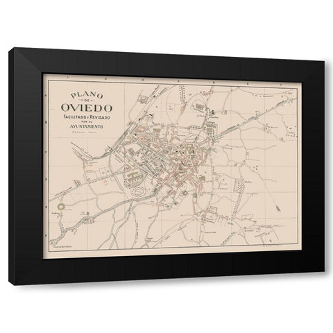 Oviedo Spain Europe - Martin 1911 Black Modern Wood Framed Art Print with Double Matting by Martin