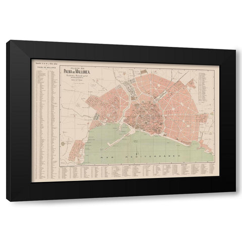 Palma de Mallorca Spain Europe - Martin 1911 Black Modern Wood Framed Art Print by Martin