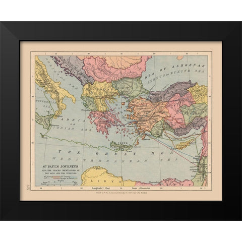 St Pauls Journeys Mediterranean - Case 1878 Black Modern Wood Framed Art Print by Case