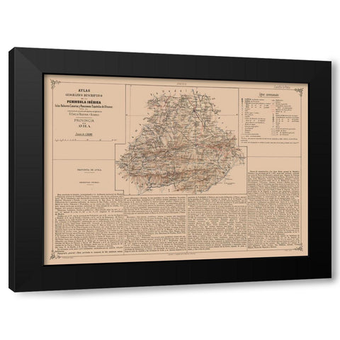 Avila Province Spain - Valverde 1880 Black Modern Wood Framed Art Print by Valverde