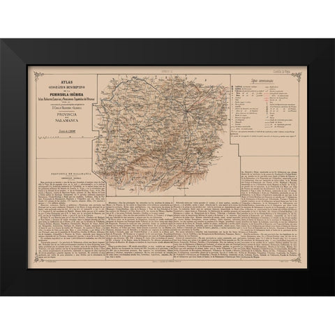 Salamanca Province Spain - Valverde 1880 Black Modern Wood Framed Art Print by Valverde