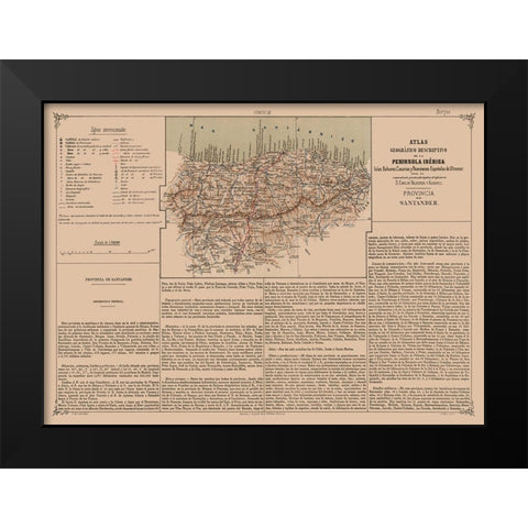 Santander Province Spain - Valverde 1880 Black Modern Wood Framed Art Print by Valverde