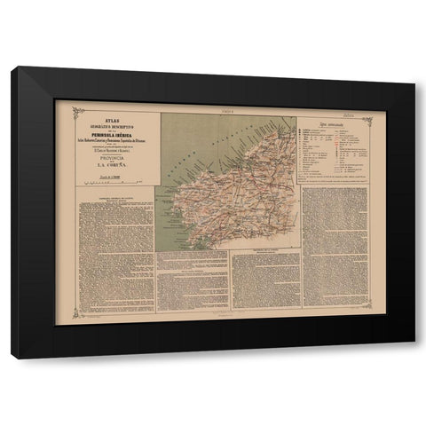 A Coruna Province Spain - Valverde 1880 Black Modern Wood Framed Art Print by Valverde