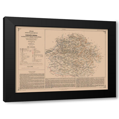 Cuenca Province Spain - Valverde 1880 Black Modern Wood Framed Art Print with Double Matting by Valverde