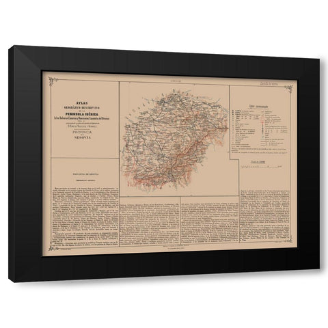 Segovia Province Spain - Valverde 1880 Black Modern Wood Framed Art Print with Double Matting by Valverde