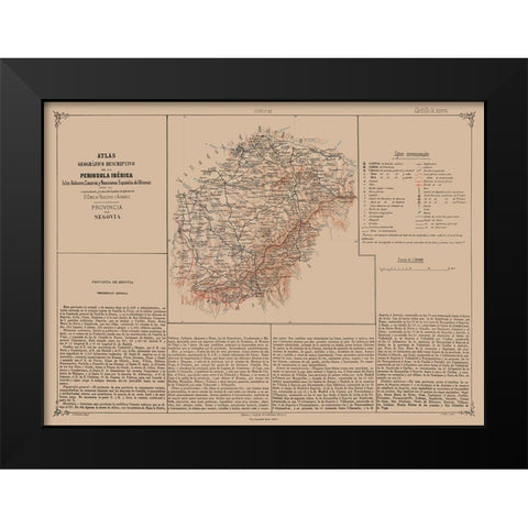 Segovia Province Spain - Valverde 1880 Black Modern Wood Framed Art Print by Valverde