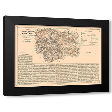 Guadalajara Province Spain - Valverde 1880 Black Modern Wood Framed Art Print by Valverde