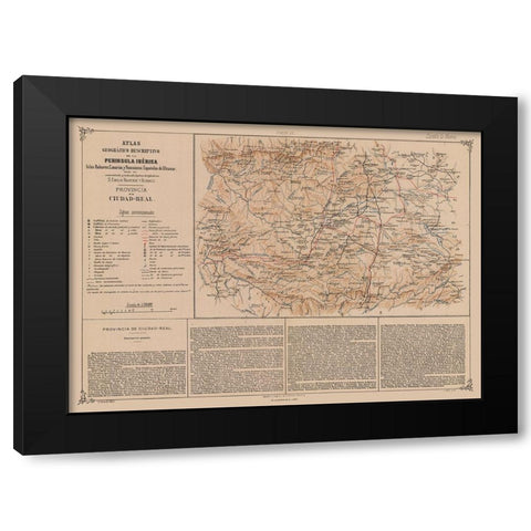 Ciudad Real Province Spain - Valverde 1880 Black Modern Wood Framed Art Print by Valverde