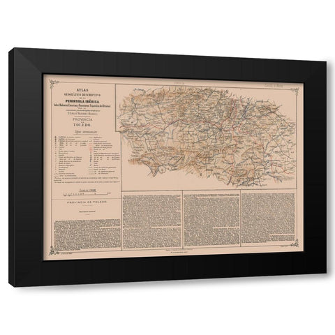Toledo Province Spain - Valverde 1880 Black Modern Wood Framed Art Print by Valverde