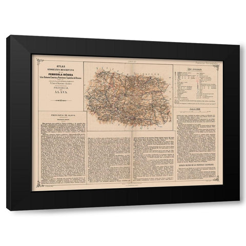 Alava Province Spain - Valverde 1880 Black Modern Wood Framed Art Print by Valverde