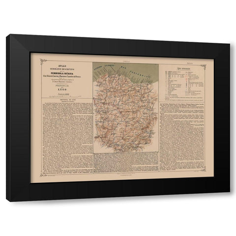 Lugo Province Spain - Valverde 1880 Black Modern Wood Framed Art Print by Valverde