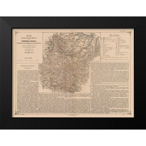 Teruel Province Spain - Valverde 1880 Black Modern Wood Framed Art Print by Valverde