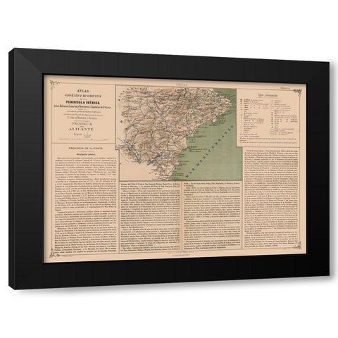 Alicante Province Spain - Valverde 1880 Black Modern Wood Framed Art Print by Valverde
